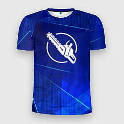 Футболка спортивная мужская Chainsaw Man blue poly, цвет: 3D-принт