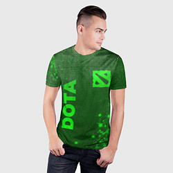 Футболка спортивная мужская Dota - green gradient вертикально, цвет: 3D-принт — фото 2