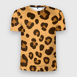 Мужская спорт-футболка Коричневые пятна леопарда