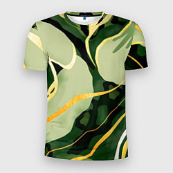 Мужская спорт-футболка Зеленый природный паттерн