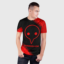 Футболка спортивная мужская Evangelion - red gradient, цвет: 3D-принт — фото 2