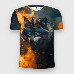 Футболка спортивная мужская Злой волк в огне, цвет: 3D-принт
