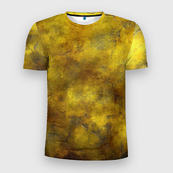 Мужская спорт-футболка Золотая ржавая текстура
