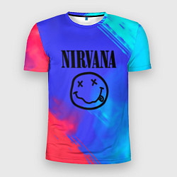 Футболка спортивная мужская Nirvana жидкие краски, цвет: 3D-принт