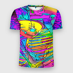Мужская спорт-футболка Черепа неоновые краски