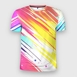 Мужская спорт-футболка Брызги краски на белом фоне