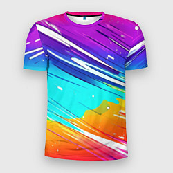 Мужская спорт-футболка Радужные брызги краски текстура
