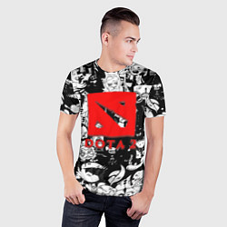 Футболка спортивная мужская Dota черно белые персонажи, цвет: 3D-принт — фото 2
