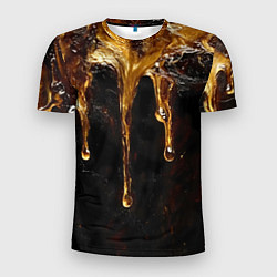 Футболка спортивная мужская Стекающий мед - текстура, цвет: 3D-принт