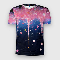 Футболка спортивная мужская Розово-синяя текстура, цвет: 3D-принт