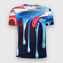 Футболка спортивная мужская Синие и красные слизи текстура, цвет: 3D-принт