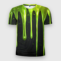 Футболка спортивная мужская Слизь зеленая текстура, цвет: 3D-принт