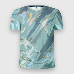 Мужская спорт-футболка Холодный голубой абстракция