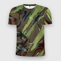 Мужская спорт-футболка Абстракция тон хаки