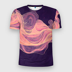 Мужская спорт-футболка Бежевые волны текстура