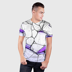 Футболка спортивная мужская Разлом белой текстуры, цвет: 3D-принт — фото 2