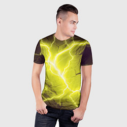 Футболка спортивная мужская Color yellow black, цвет: 3D-принт — фото 2