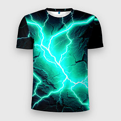 Мужская спорт-футболка Color light blue black