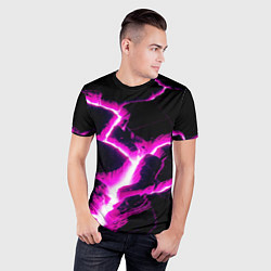 Футболка спортивная мужская Color pink black, цвет: 3D-принт — фото 2