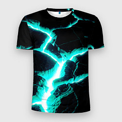 Футболка спортивная мужская Color light blue black, цвет: 3D-принт