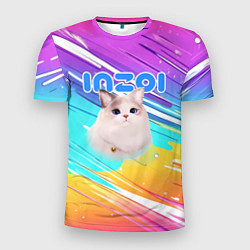 Мужская спорт-футболка Inzoi кошечка на радужном фоне