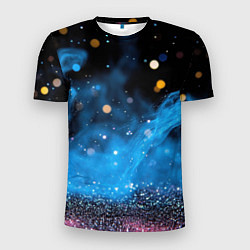 Футболка спортивная мужская Синяя текстура бокке, цвет: 3D-принт