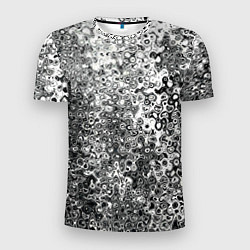 Футболка спортивная мужская Чёрно-белый абстрактная текстура, цвет: 3D-принт