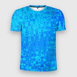 Футболка спортивная мужская Голубой неоновый абстрактная текстура, цвет: 3D-принт