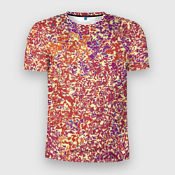 Футболка спортивная мужская Оранжево-розовый пёстрый паттерн мелкий рисунок, цвет: 3D-принт