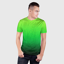 Футболка спортивная мужская Градиент мозаика зелёный в тёмный, цвет: 3D-принт — фото 2