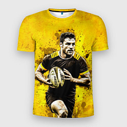 Футболка спортивная мужская Регбист на желтом, цвет: 3D-принт