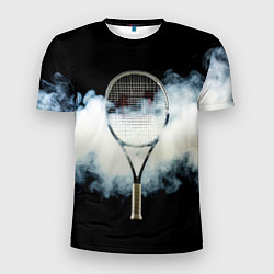 Футболка спортивная мужская Теннисная ракетка в дыму, цвет: 3D-принт