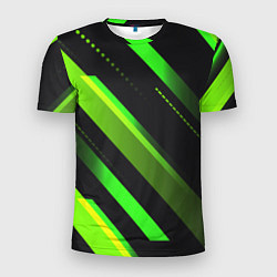 Футболка спортивная мужская Color black green, цвет: 3D-принт