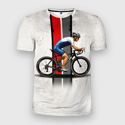 Футболка спортивная мужская Триатлонист на белом, цвет: 3D-принт