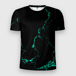 Футболка спортивная мужская Color black turquoise, цвет: 3D-принт