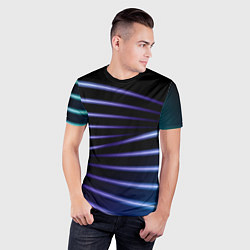 Футболка спортивная мужская Color black blue, цвет: 3D-принт — фото 2