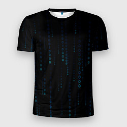 Футболка спортивная мужская Color black blue, цвет: 3D-принт