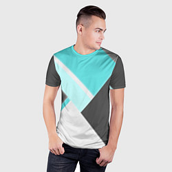 Футболка спортивная мужская Color black blue, цвет: 3D-принт — фото 2