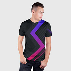 Футболка спортивная мужская Color black line, цвет: 3D-принт — фото 2