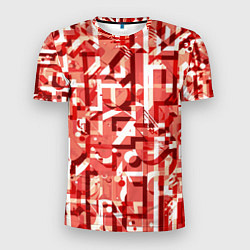 Мужская спорт-футболка Красно-белый объёмный эффект