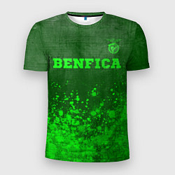 Мужская спорт-футболка Benfica - green gradient посередине