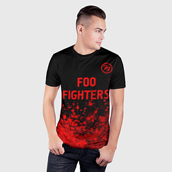 Футболка спортивная мужская Foo Fighters - red gradient посередине, цвет: 3D-принт — фото 2