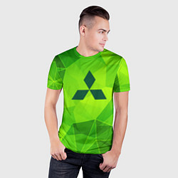 Футболка спортивная мужская Mitsubishi green poly, цвет: 3D-принт — фото 2
