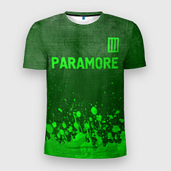 Футболка спортивная мужская Paramore - green gradient посередине, цвет: 3D-принт