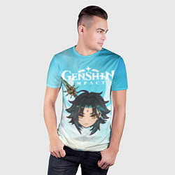 Футболка спортивная мужская Genshin Impact - персонаж Сяо, цвет: 3D-принт — фото 2