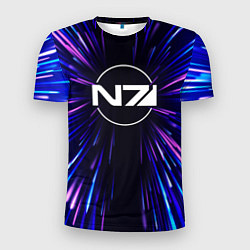 Футболка спортивная мужская Mass Effect neon energy, цвет: 3D-принт