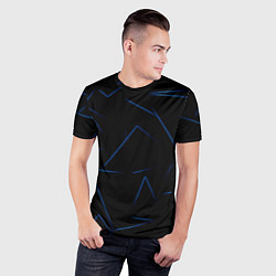 Футболка спортивная мужская Color blue line, цвет: 3D-принт — фото 2