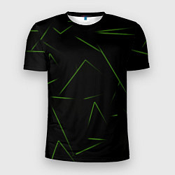 Футболка спортивная мужская Color green line, цвет: 3D-принт