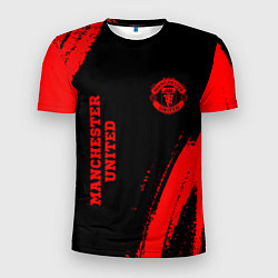 Футболка спортивная мужская Manchester United - red gradient вертикально, цвет: 3D-принт