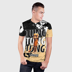 Футболка спортивная мужская Тунг тунг тунг сахур итальянские мемы, цвет: 3D-принт — фото 2